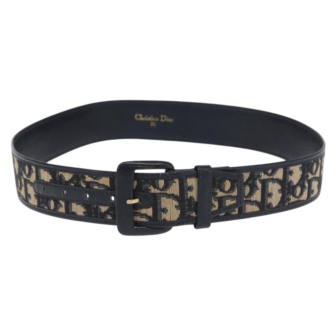 Navy Trotter Canvas Belt by Christian Dior 30.7 Inch Length: Navy Trotter Canvas Belt by Christian Dior 30.7 Inch Length This Christian Dior belt features the iconic Trotter canvas in navy, offering a stylish accessory for your wardrobe. The belt is heavily use