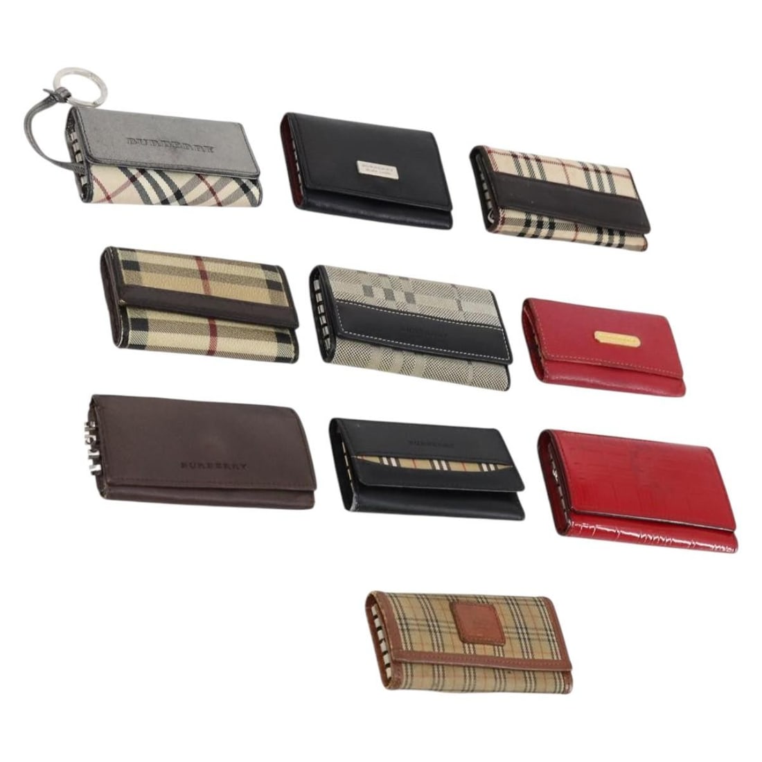 Burberry Nova Check Leather Key Case Set of 10 Beige Auth (1 of 18)