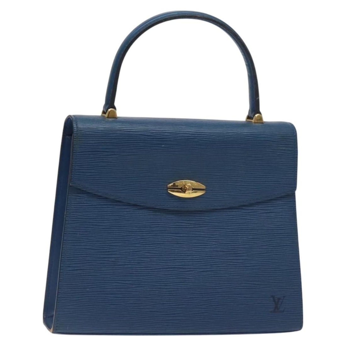 LOUIS VUITTON Malesherbes Hand Bag Blue Epi Leather M52375 Auth (1 of 18)