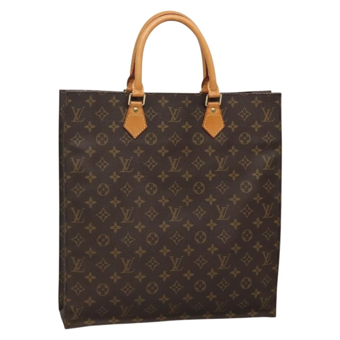 LOUIS VUITTON Monogram Sac Plat Hand Bag M51140 Auth France: LOUIS VUITTON Monogram Sac Plat Hand Bag M51140 Auth France This LOUIS VUITTON Monogram Sac Plat Hand Bag is a stylish and functional accessory crafted from durable Monogram Canvas. With a height of a