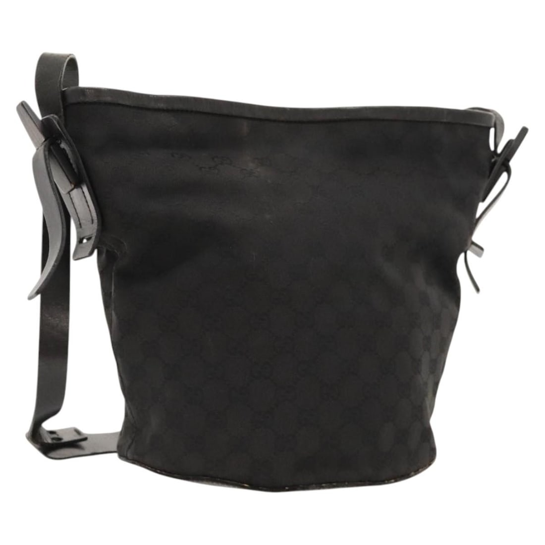 Black GG Canvas Gucci 106240 Shoulder Bag with Silver Accents Italy: Black GG Canvas Gucci 106240 Shoulder Bag with Silver Accents Italy This GUCCI GG Canvas Shoulder Bag features a black and silver color scheme and is crafted from GG canvas material. Made in Italy, th