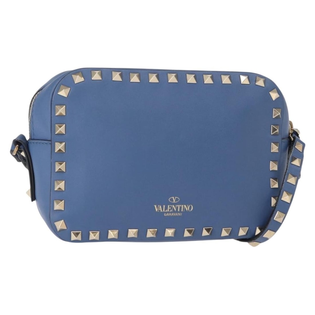 VALENTINO Blue Gold Leather Chain Shoulder Bag Auth BA8011: VALENTINO Blue Gold Leather Chain Shoulder Bag Auth BA8011 This VALENTINO Shoulder Bag combines luxurious leather with a striking blue and gold color scheme, making it a stylish accessory for any outf