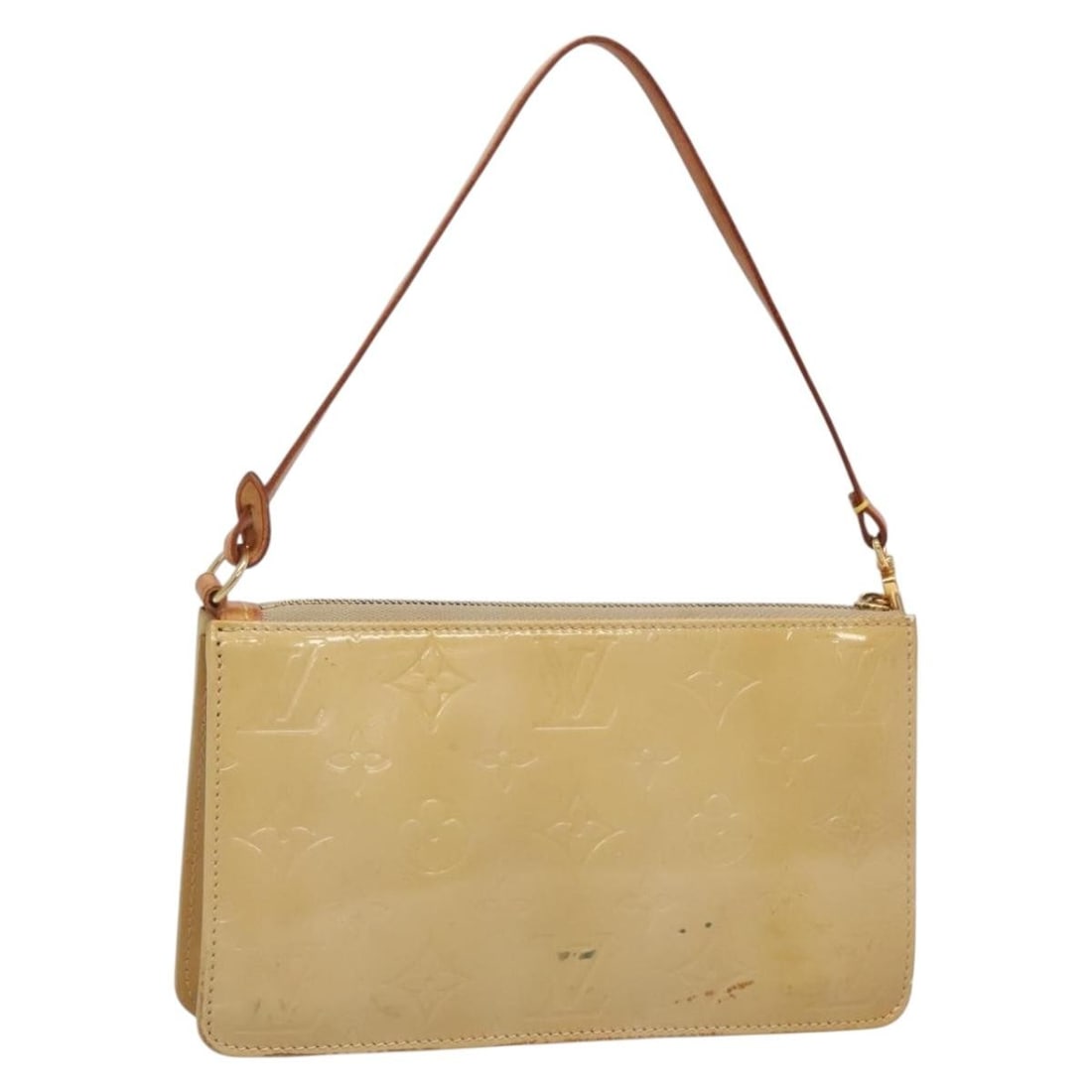 Louis Vuitton Monogram Vernis Lexington Pouch Beige M91010 Patent Leather: Louis Vuitton Monogram Vernis Lexington Pouch Beige M91010 Patent Leather This LOUIS VUITTON Monogram Vernis Lexington Pouch is a stylish accessory crafted from high-quality patent leather in a sophis