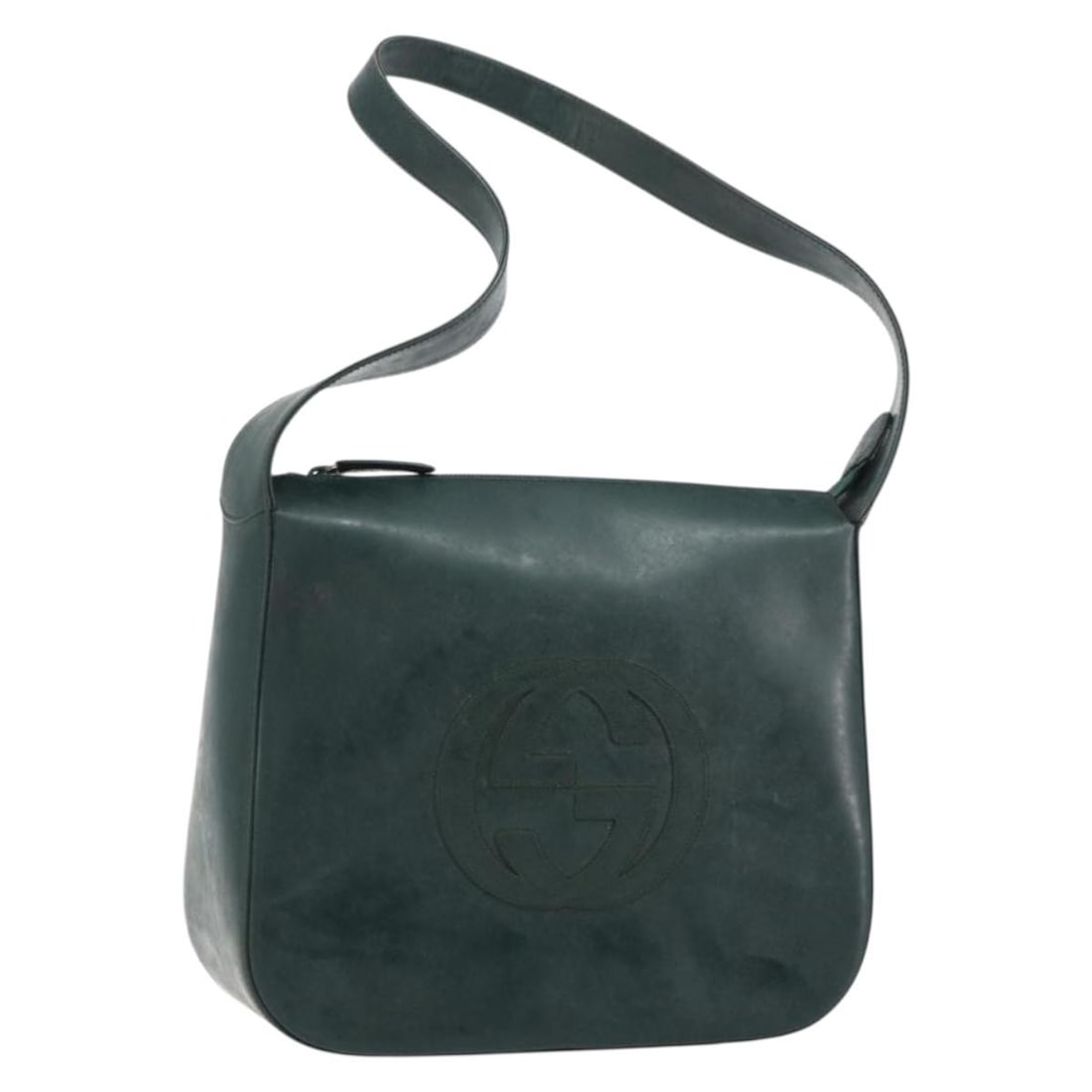 Green and Silver Enamel Gucci Shoulder Bag from Italy: Green and Silver Enamel Gucci Shoulder Bag from Italy This is a GUCCI shoulder bag crafted from green and silver enamel with silver-tone hardware. Made in Italy, the bag features a structured silhouet