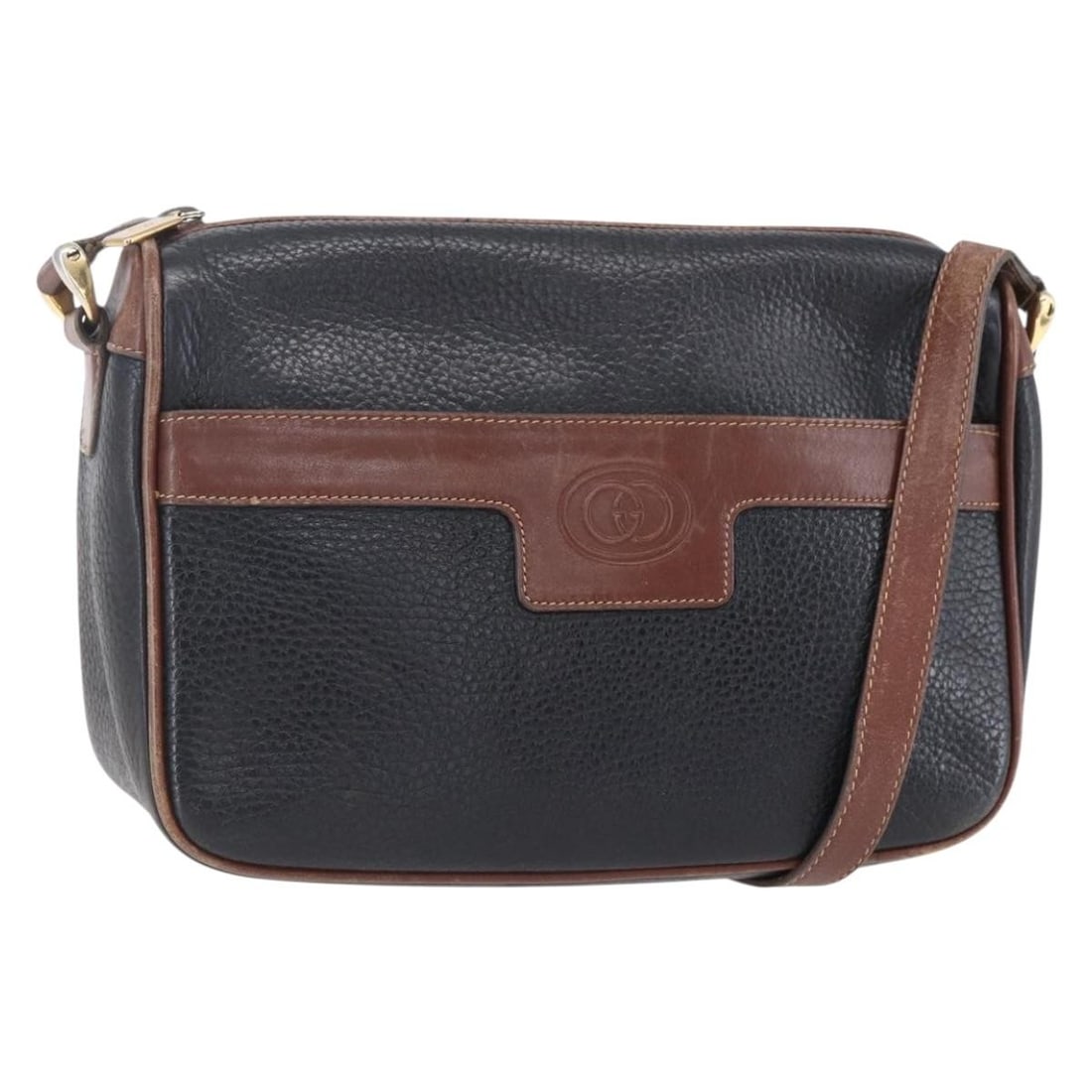 GUCCI Black Gold Leather Shoulder Bag Made in Italy: GUCCI Black Gold Leather Shoulder Bag Made in Italy This authentic GUCCI shoulder bag is crafted from premium leather in a sophisticated black and gold color scheme. Designed for everyday use, it feat