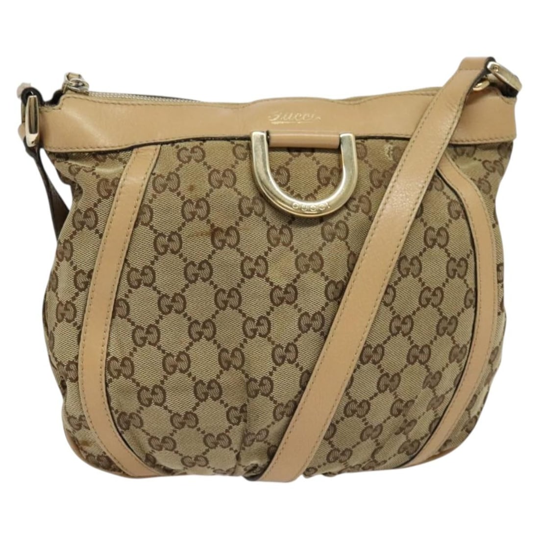 GUCCI GG Canvas Beige Gold Shoulder Bag 203257 Authentic Italy (1 of 18)