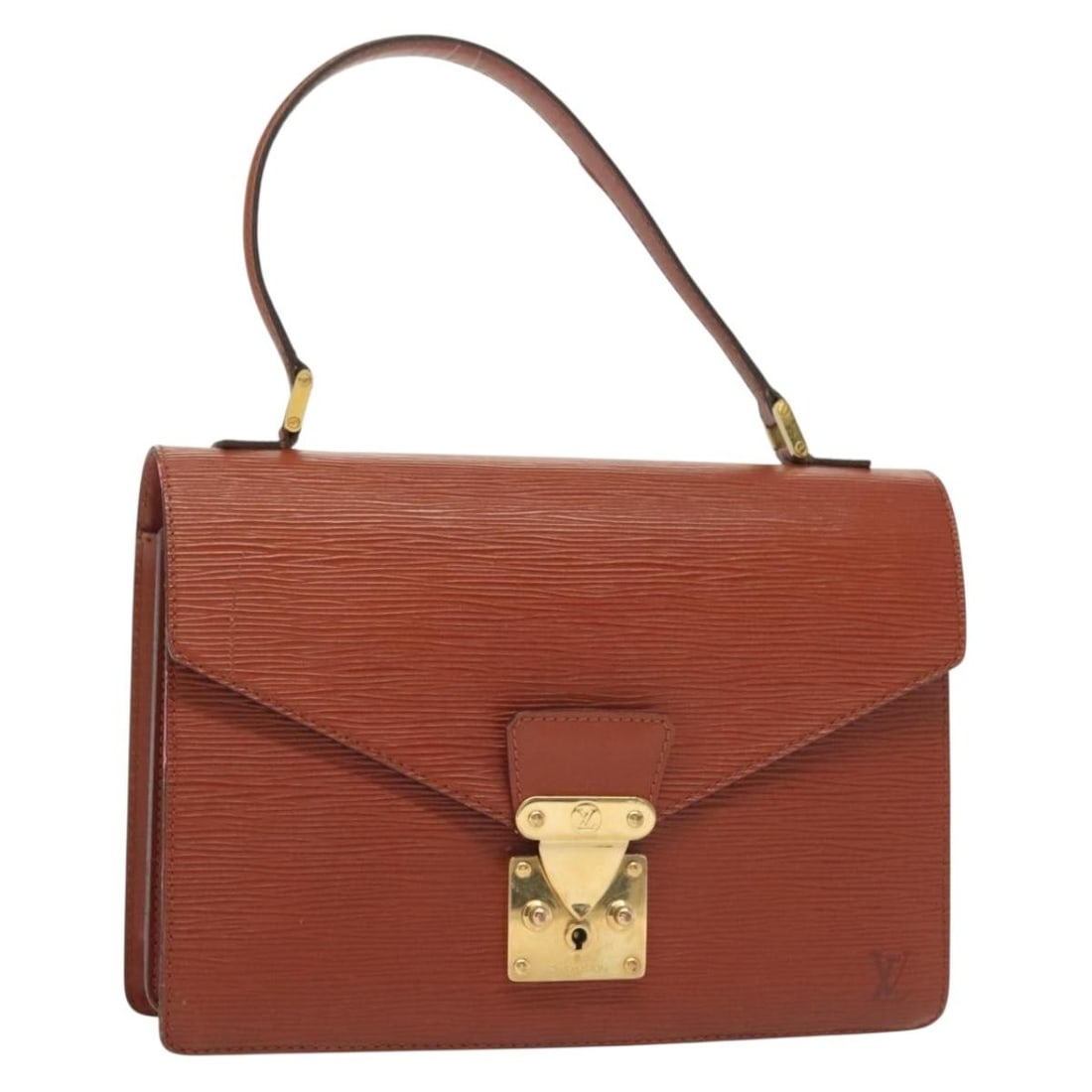 Louis Vuitton Epi Concorde Hand Bag Brown M52133 Made in France: Louis Vuitton Epi Concorde Hand Bag Brown M52133 Made in France This authentic Louis Vuitton Epi Concorde Hand Bag showcases a sophisticated design crafted from premium Epi leather in a rich brown hue