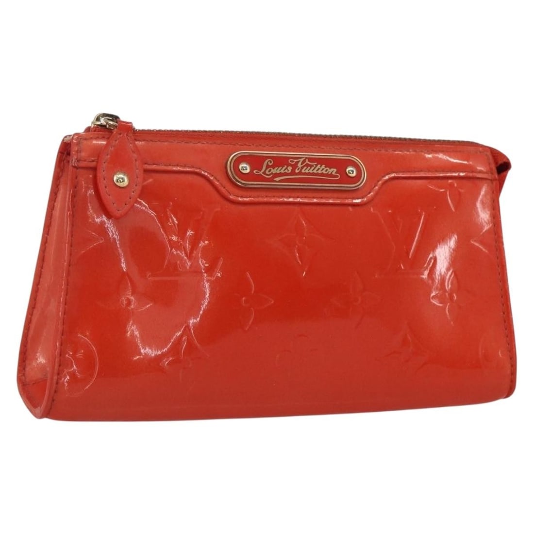 Louis Vuitton Monogram Vernis Orange Sunset Patent Leather Pouch M93648: Louis Vuitton Monogram Vernis Orange Sunset Patent Leather Pouch M93648 This Louis Vuitton Monogram Vernis Trousse Pouch in Orenge Sunset features a patent leather exterior and is crafted in France. T