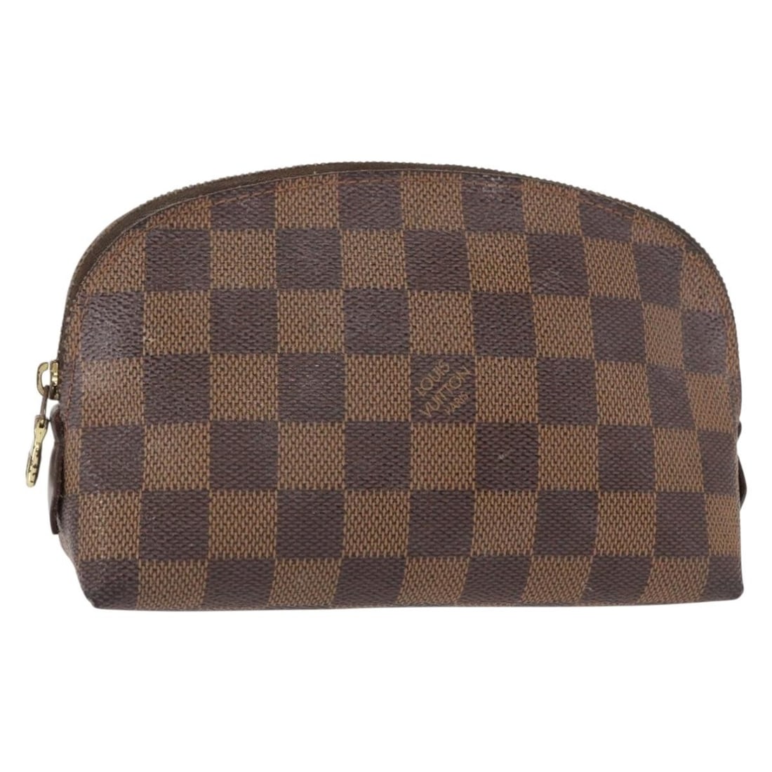 LOUIS VUITTON Damier Ebene Cosmetic Pouch N47516 Auth Spain: LOUIS VUITTON Damier Ebene Cosmetic Pouch N47516 Auth Spain Introducing the LOUIS VUITTON Damier Ebene Pochette Cosmetic PM Pouch, a sophisticated accessory crafted from premium Damier Ebene canvas in