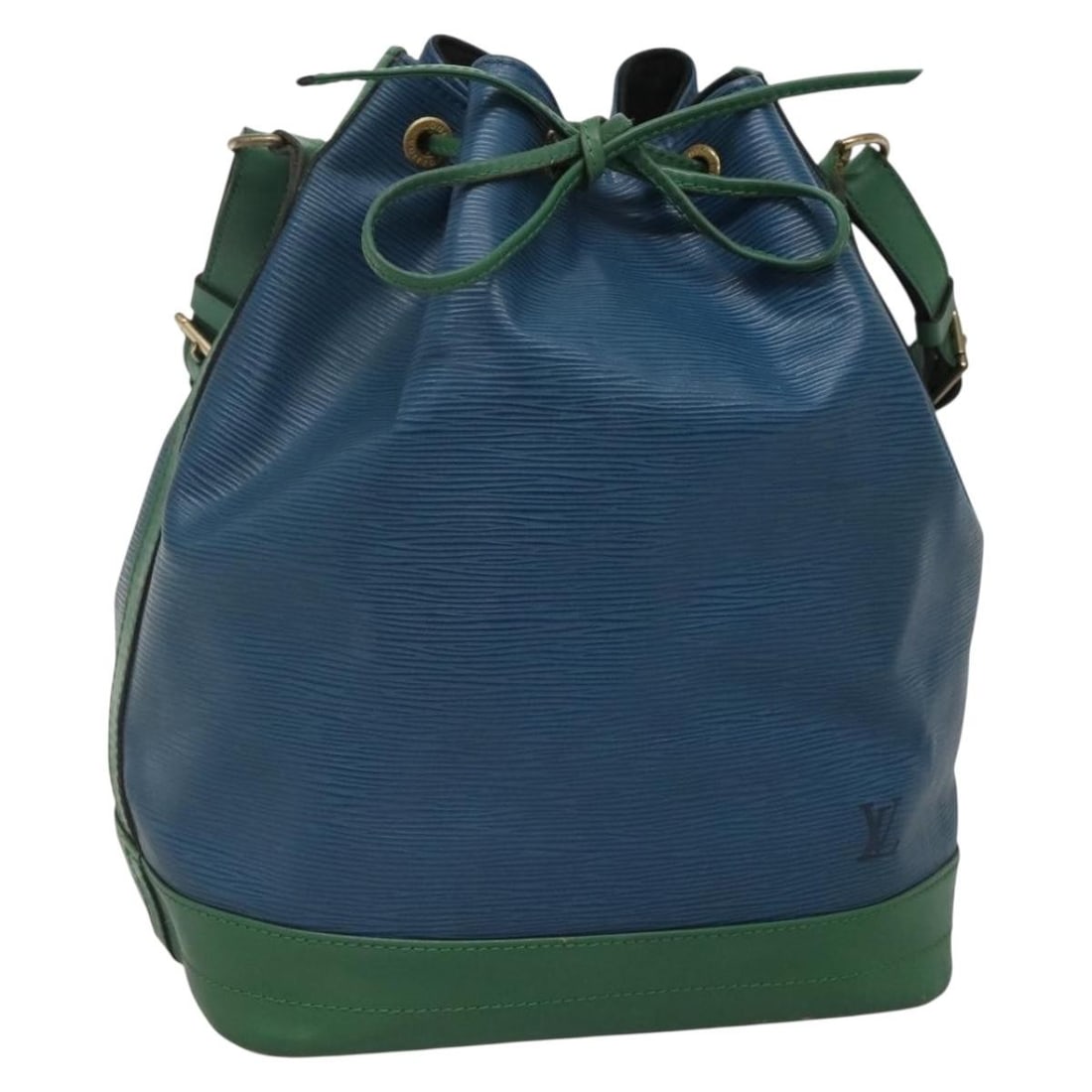 Authentic LOUIS VUITTON Epi Noe Shoulder Bag Green Blue M44044: Authentic LOUIS VUITTON Epi Noe Shoulder Bag Green Blue M44044 This stunning LOUIS VUITTON Epi Noe Shoulder Bag showcases a unique bicolor design in green and blue, crafted from durable Epi leather. W