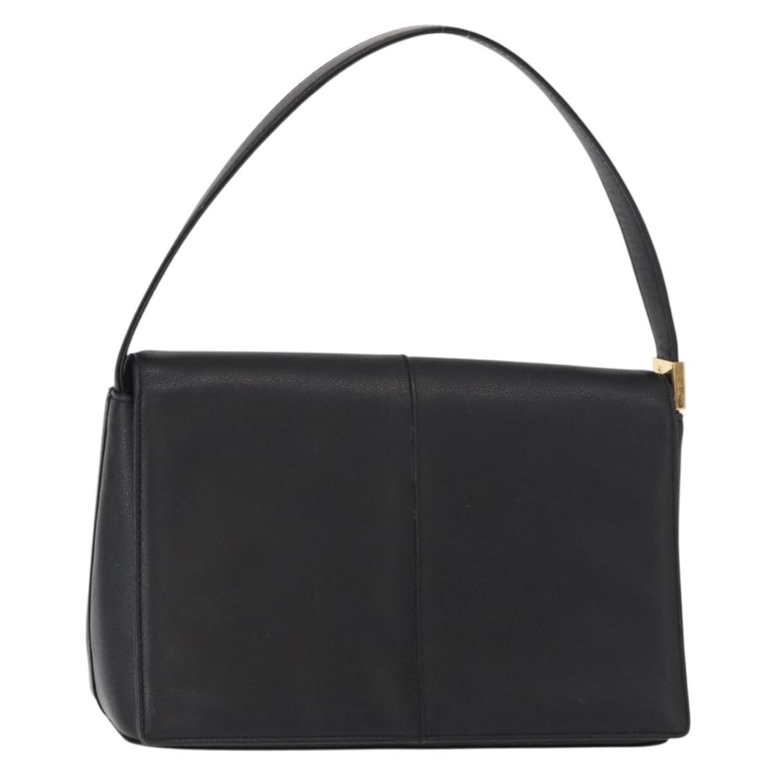 BURBERRY Black Leather Hand Bag with Gold Accents Authenticated (1 of 18)