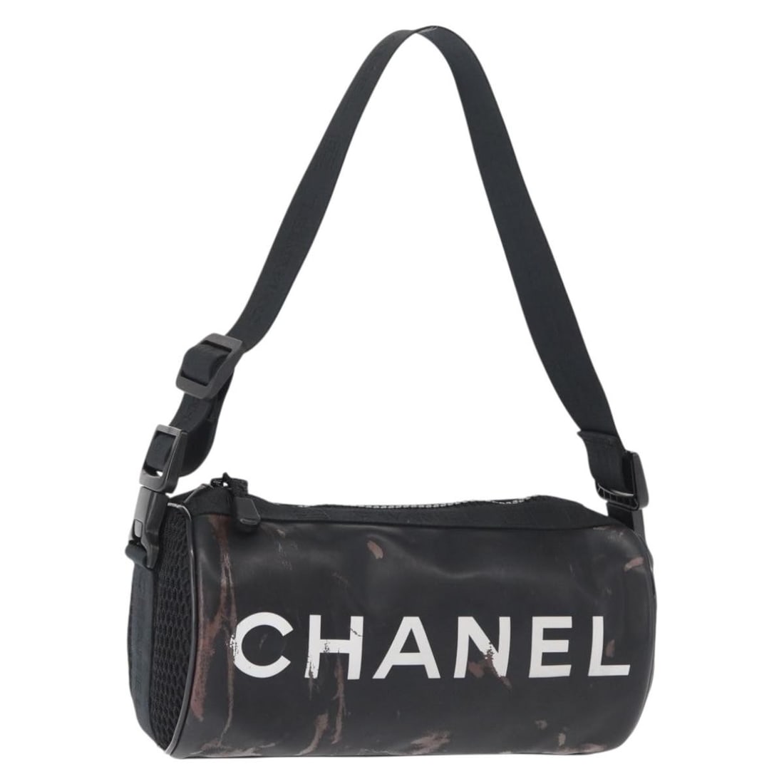 CHANEL Black Nylon Sports Line Shoulder Bag Authentic Italy (1 of 18)