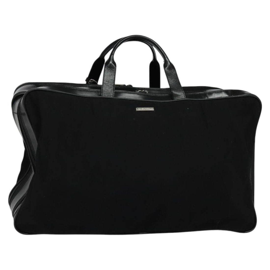 GUCCI Black Silver Canvas Boston Bag Italy Authentic BA108 (1 of 18)