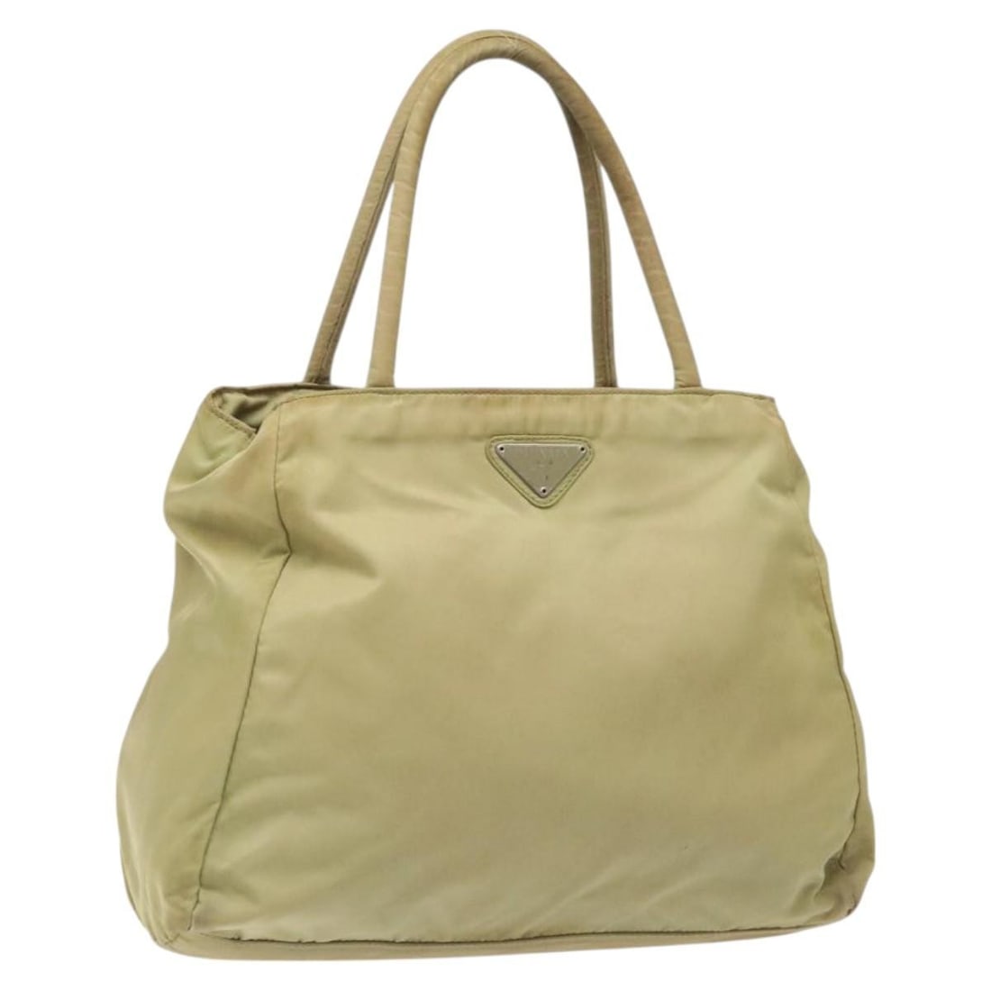 PRADA Nylon Hand Bag Beige Silver Authentic Made in Italy (1 of 18)