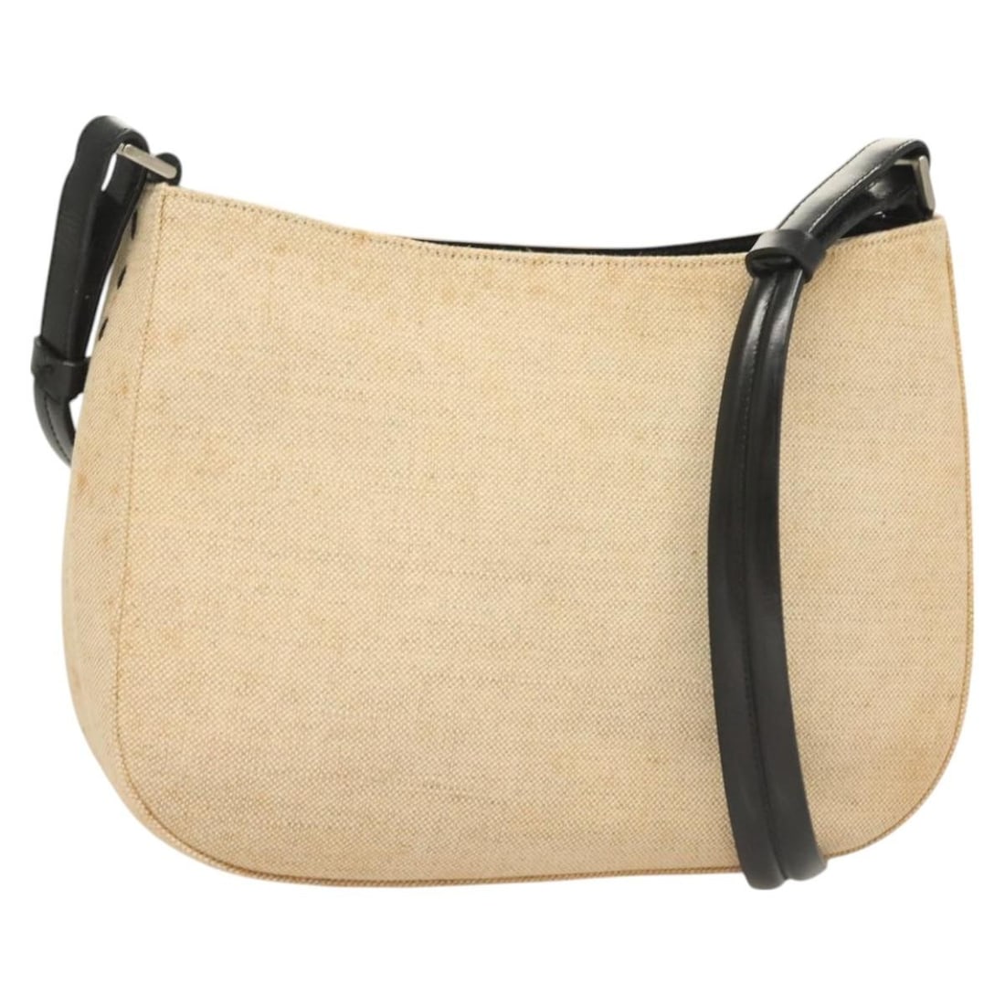 Authentic PRADA Beige Silver Canvas Shoulder Bag Made in Italy (1 of 18)