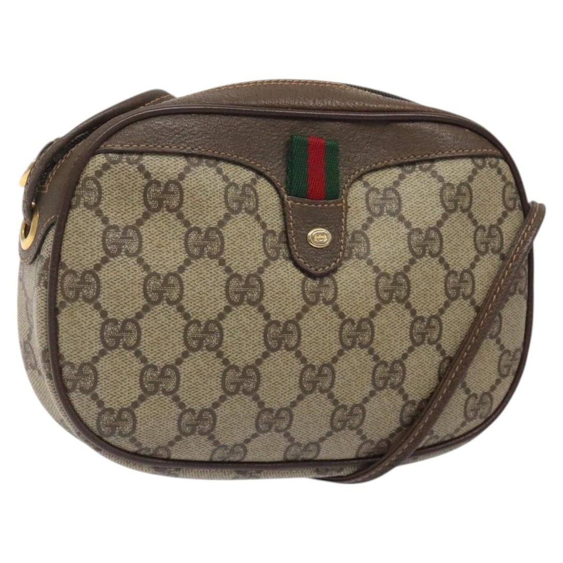 GUCCI GG Supreme Sherry Line Beige PVC Shoulder Bag 007 58 6112 8031 Auth (1 of 18)