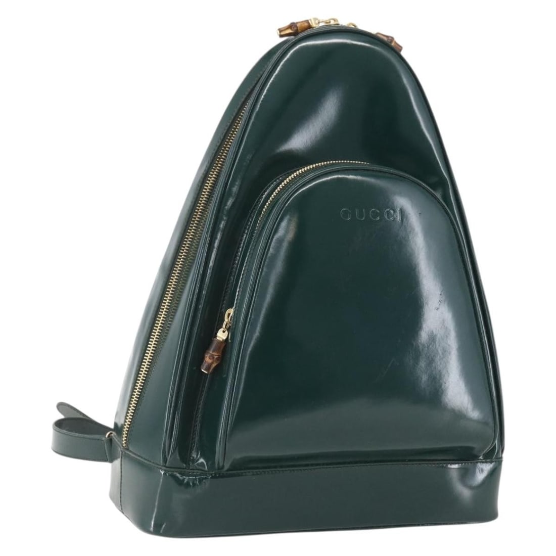 GUCCI Bamboo Shoulder Bag Enamel Green Gold 003 3444 0027 Auth (1 of 18)