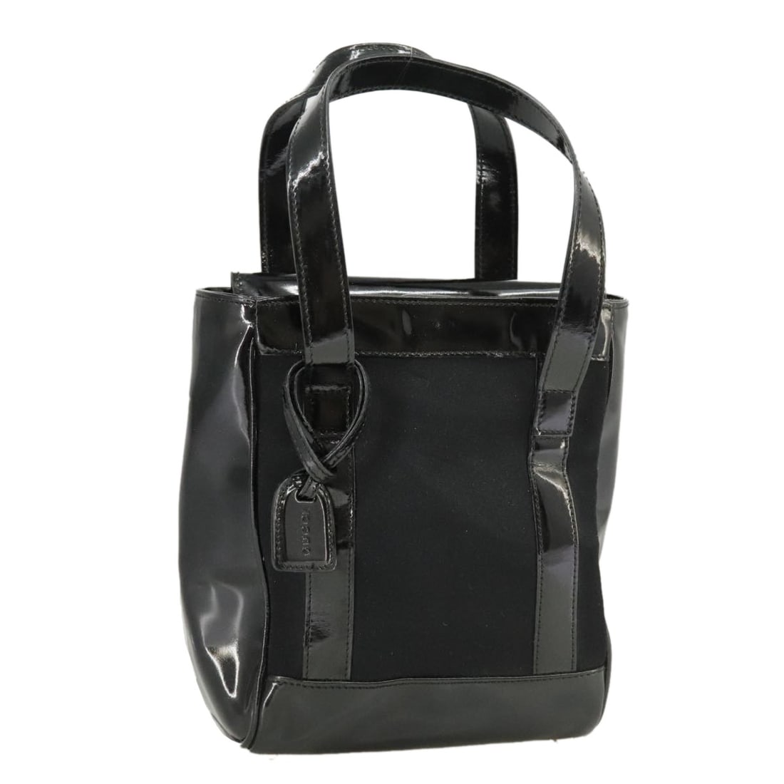 GUCCI Black Enamel Hand Bag Made in Italy Auth TI2465 (1 of 18)