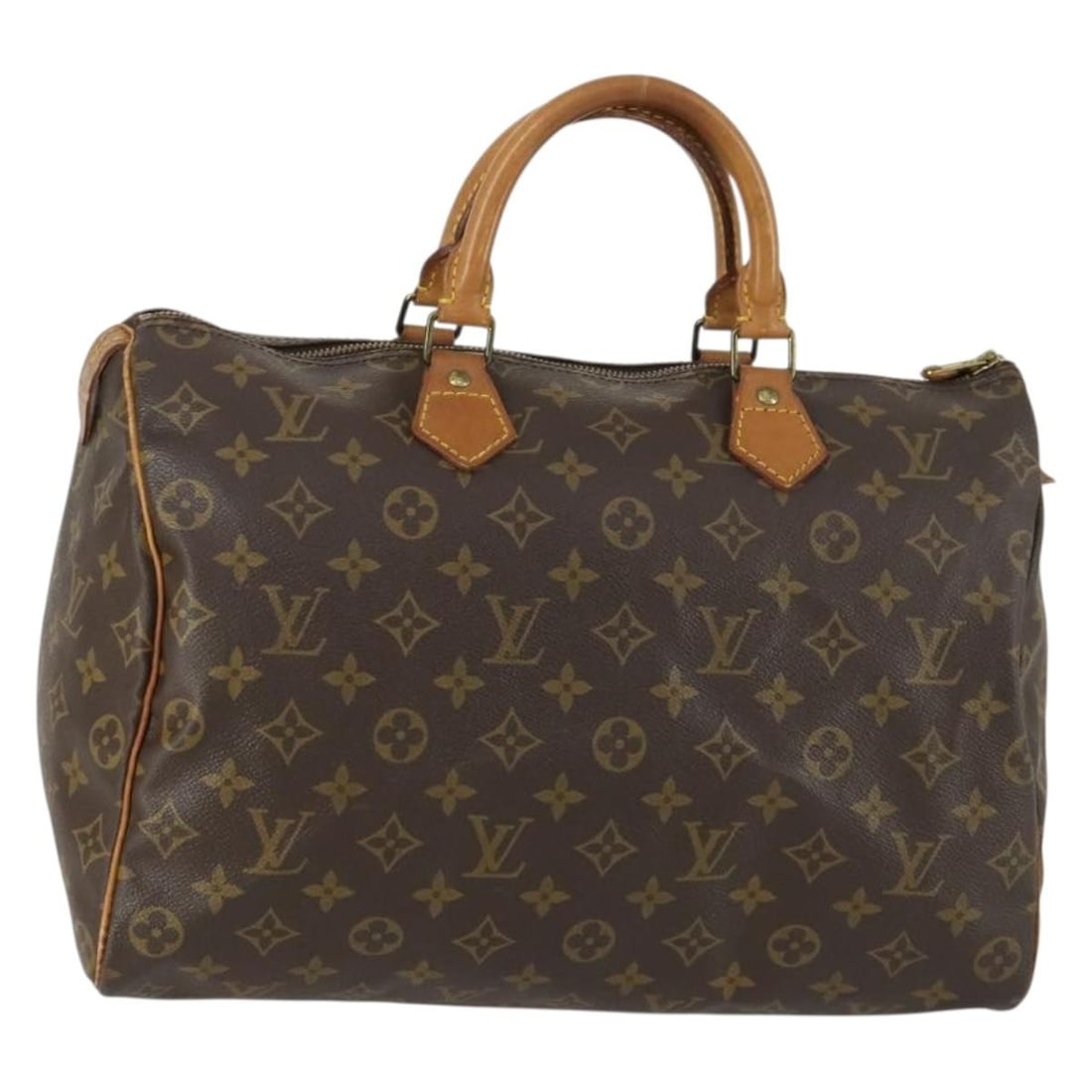 Speedy 35 Monogram Canvas Handbag by Louis Vuitton M41524 France: Speedy 35 Monogram Canvas Handbag by Louis Vuitton M41524 France This is a Louis Vuitton Monogram Speedy 35 handbag, model M41524, crafted from signature monogram canvas. The bag features a spacious m