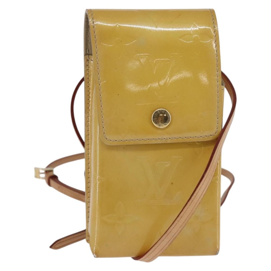 LOUIS VUITTON M91048 Beige Patent Leather Cigarette Case Auth France (1 of 18)