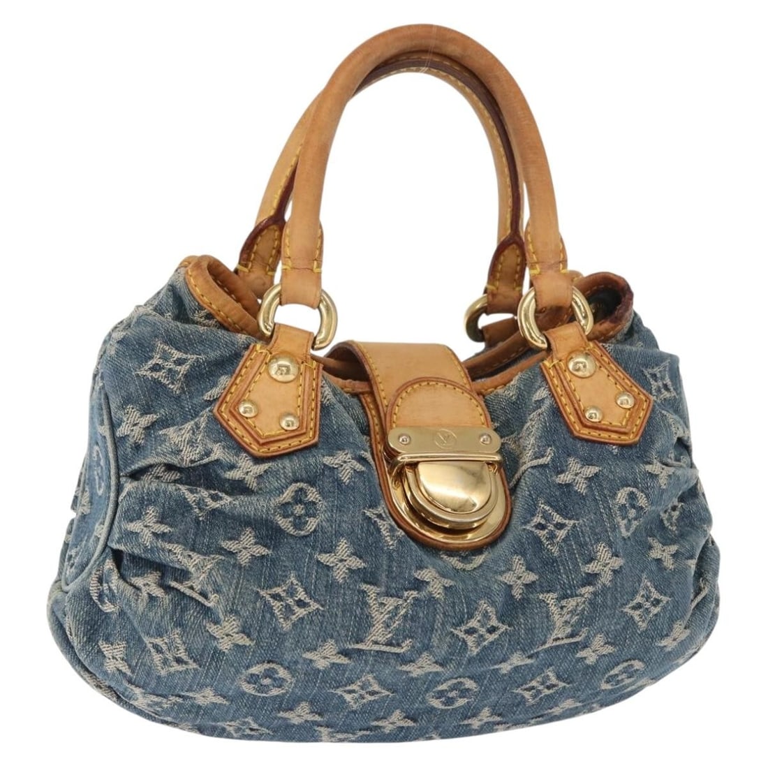 LOUIS VUITTON Monogram Denim Preity Hand Bag Blue M95020 Auth: LOUIS VUITTON Monogram Denim Preity Hand Bag Blue M95020 Auth The LOUIS VUITTON Monogram Denim Preity Hand Bag is a stylish accessory that combines luxury with practicality. Crafted in France, this ha