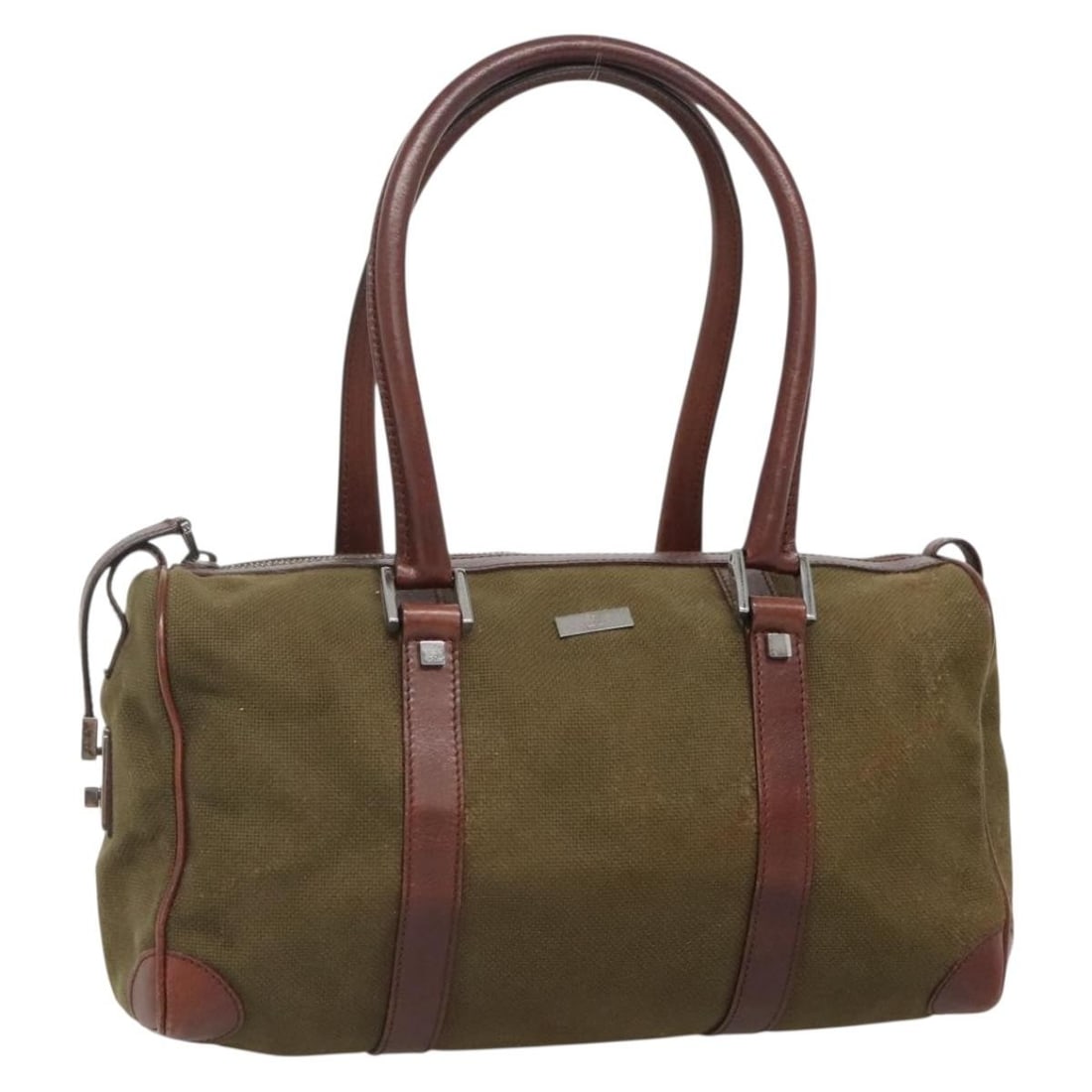 GUCCI Canvas Hand Bag Khaki Brown 30458 Made in Italy (1 of 18)