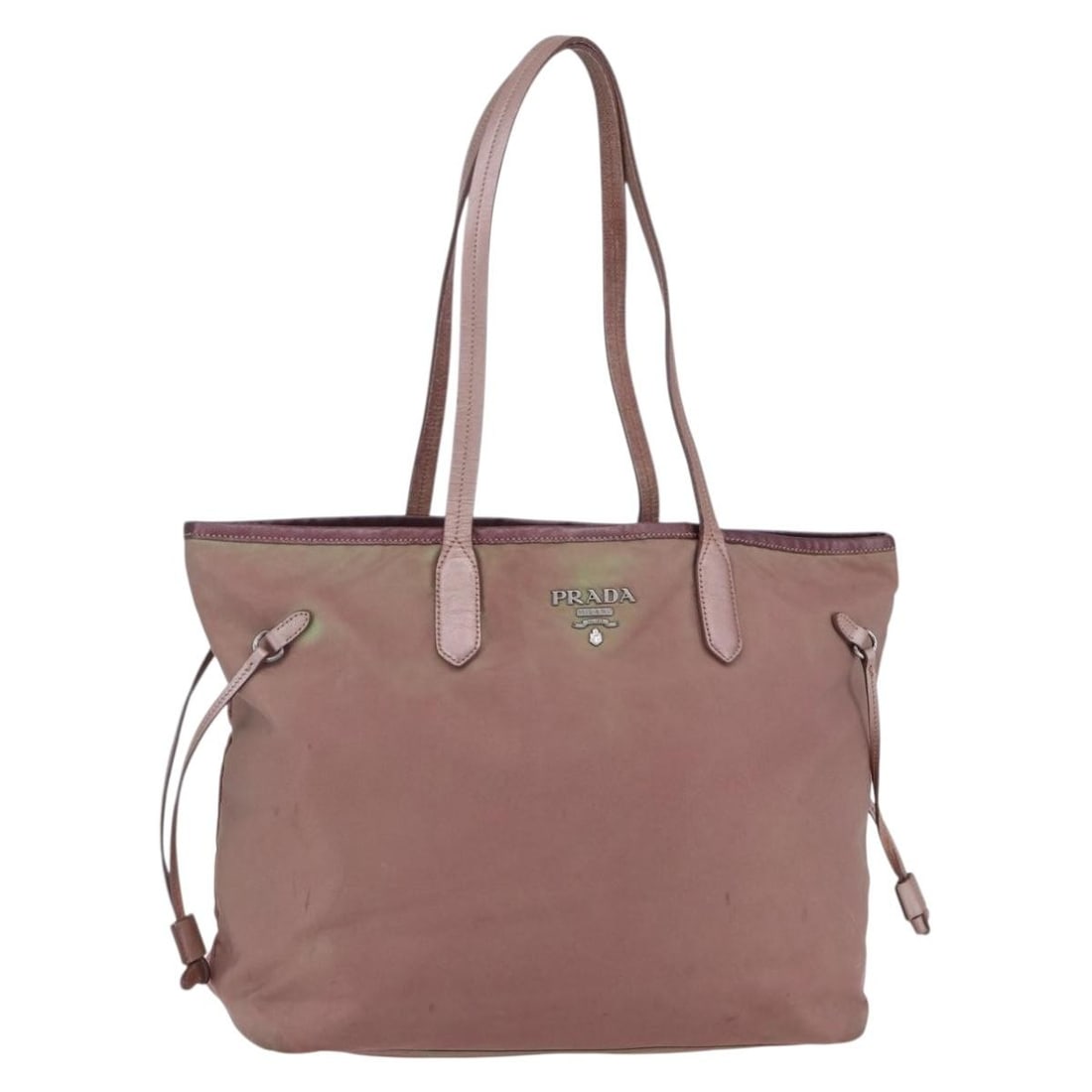 PRADA Pink Silver Nylon Tote Bag Italy Auth BS31047 (1 of 18)