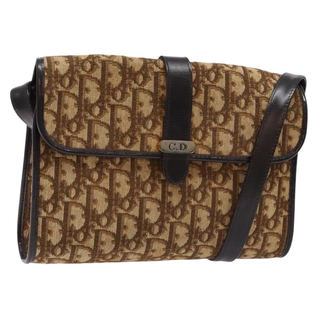 Christian Dior Trotter Canvas Shoulder Bag Brown Gold Aftermarket Strap: Christian Dior Trotter Canvas Shoulder Bag Brown Gold Aftermarket Strap Elevate your accessory collection with this authentic Christian Dior Trotter Canvas Shoulder Bag. Adorned in a sophisticated bro