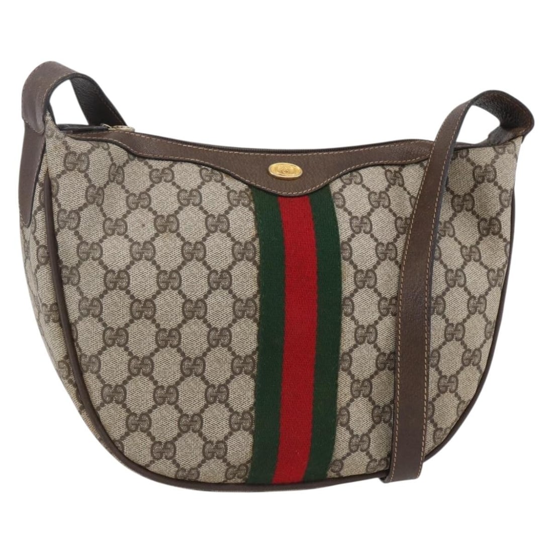 GUCCI GG Supreme Sherry Line Shoulder Bag Beige PVC 10 01 3840 Auth: GUCCI GG Supreme Sherry Line Shoulder Bag Beige PVC 10 01 3840 Auth This GUCCI GG Supreme Web Sherry Line Shoulder Bag is an elegant accessory crafted from durable PVC leather, featuring a sophisticat