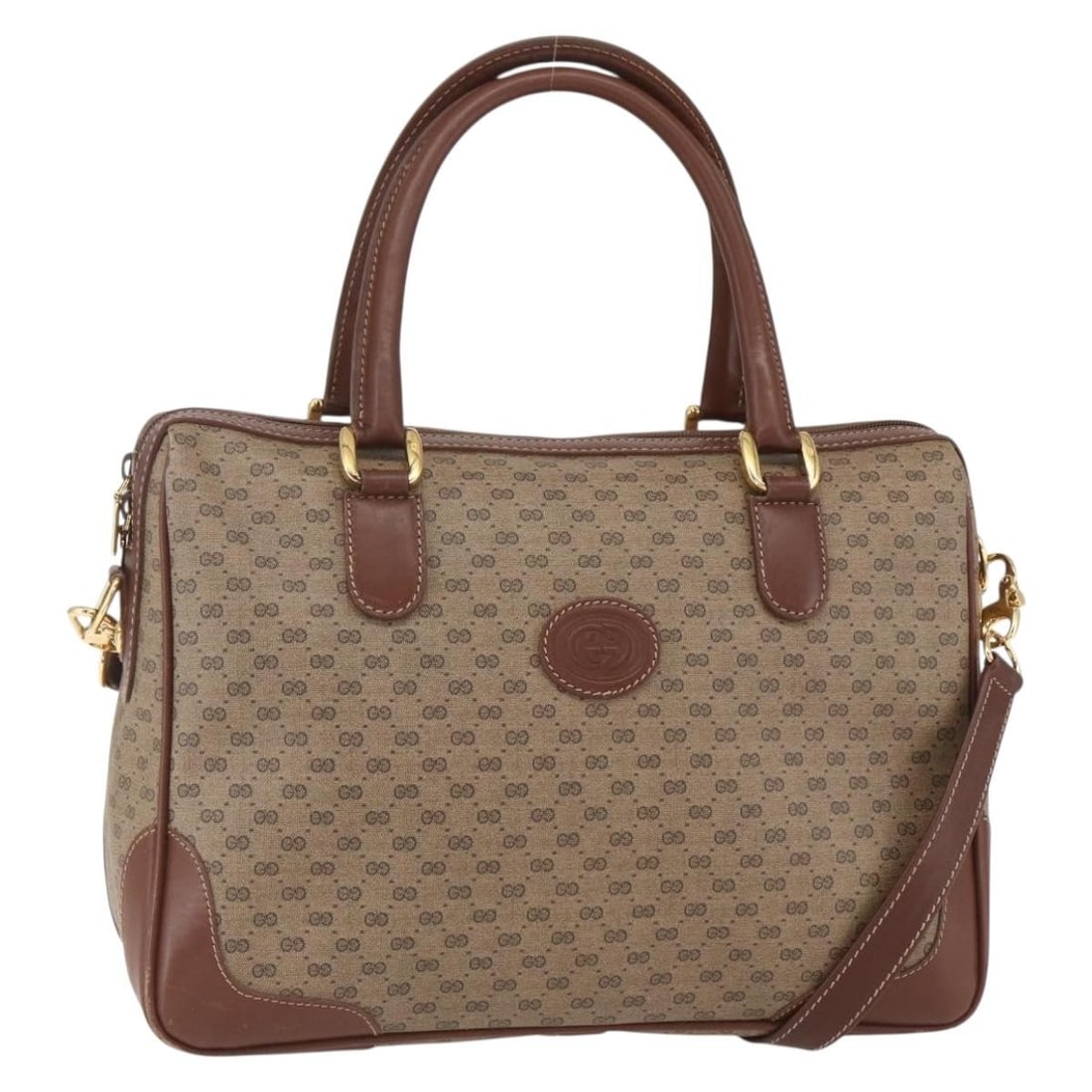 GUCCI Micro GG Supreme Boston Bag Beige Gold PVC 002 122 0033 Auth: GUCCI Micro GG Supreme Boston Bag Beige Gold PVC 002 122 0033 Auth This authentic GUCCI Micro GG Supreme Boston Bag is a stylish accessory crafted from durable PVC leather with a chic beige and gold c