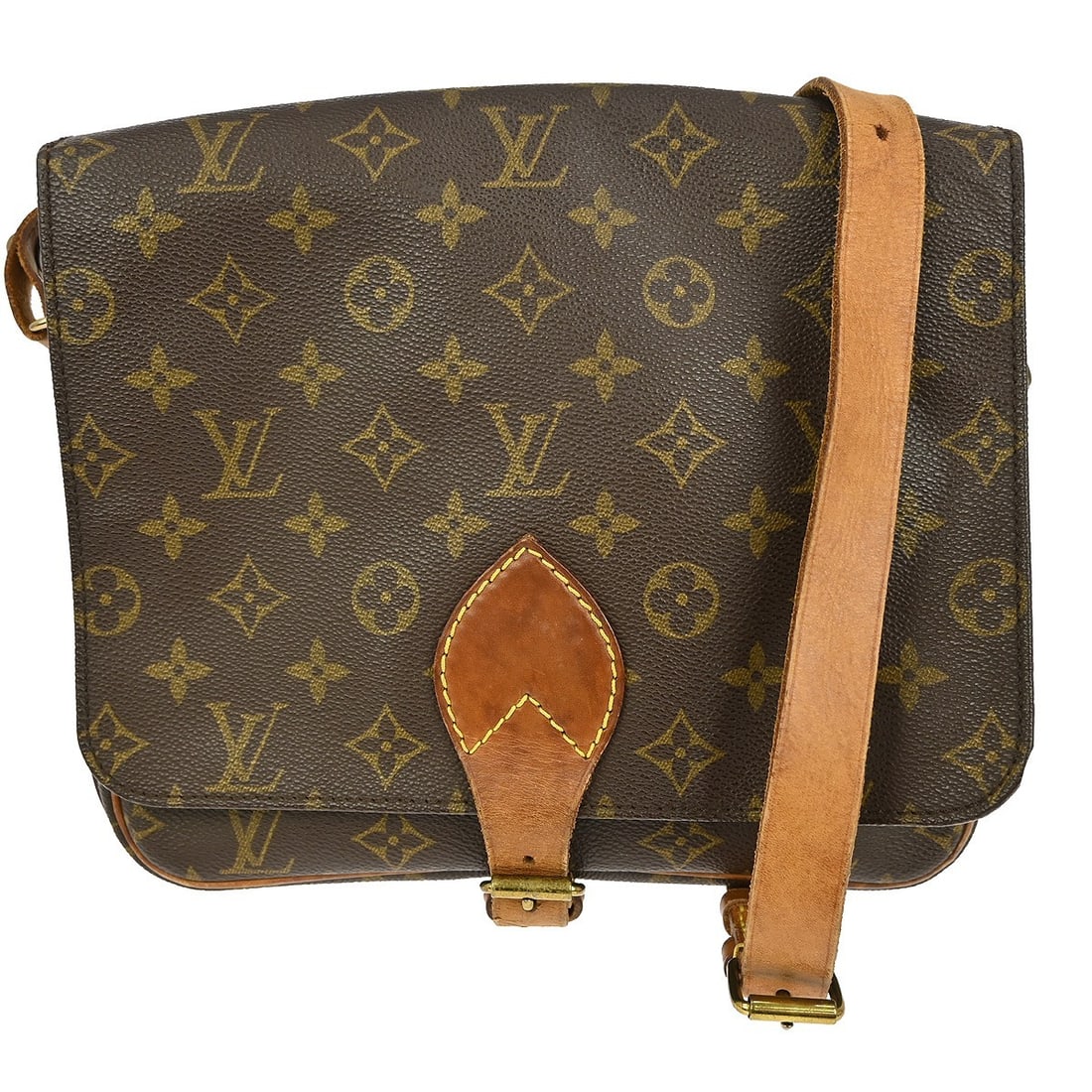 Louis Vuitton Cartouchiere GM Monogram Shoulder Bag M51252: Louis Vuitton Cartouchiere GM Monogram Shoulder Bag M51252 This vintage Louis Vuitton Cartouchiere GM Shoulder Bag is crafted from iconic Monogram canvas and leather, making it a timeless accessory fo