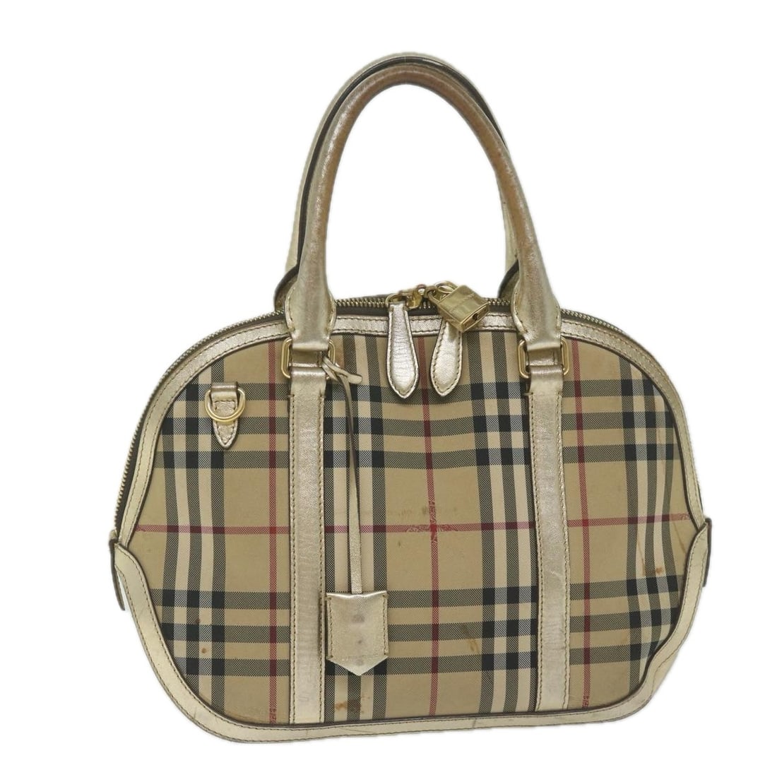 Authentic BURBERRY Nova Check Beige Nylon Hand Bag Made in Italy (1 of 18)