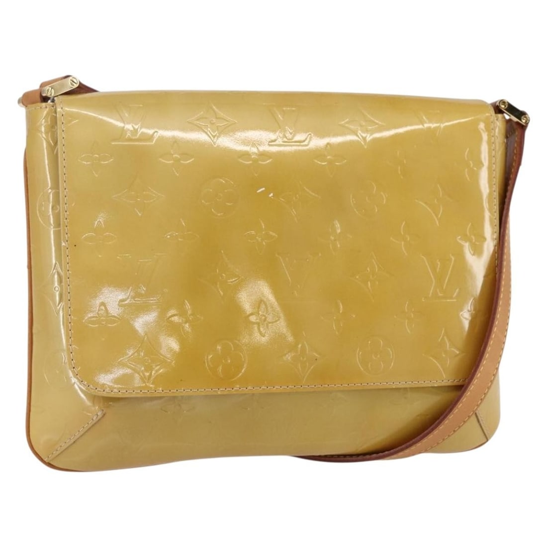 LOUIS VUITTON Monogram Vernis Thompson Street Shoulder Bag Beige M91301 (1 of 18)