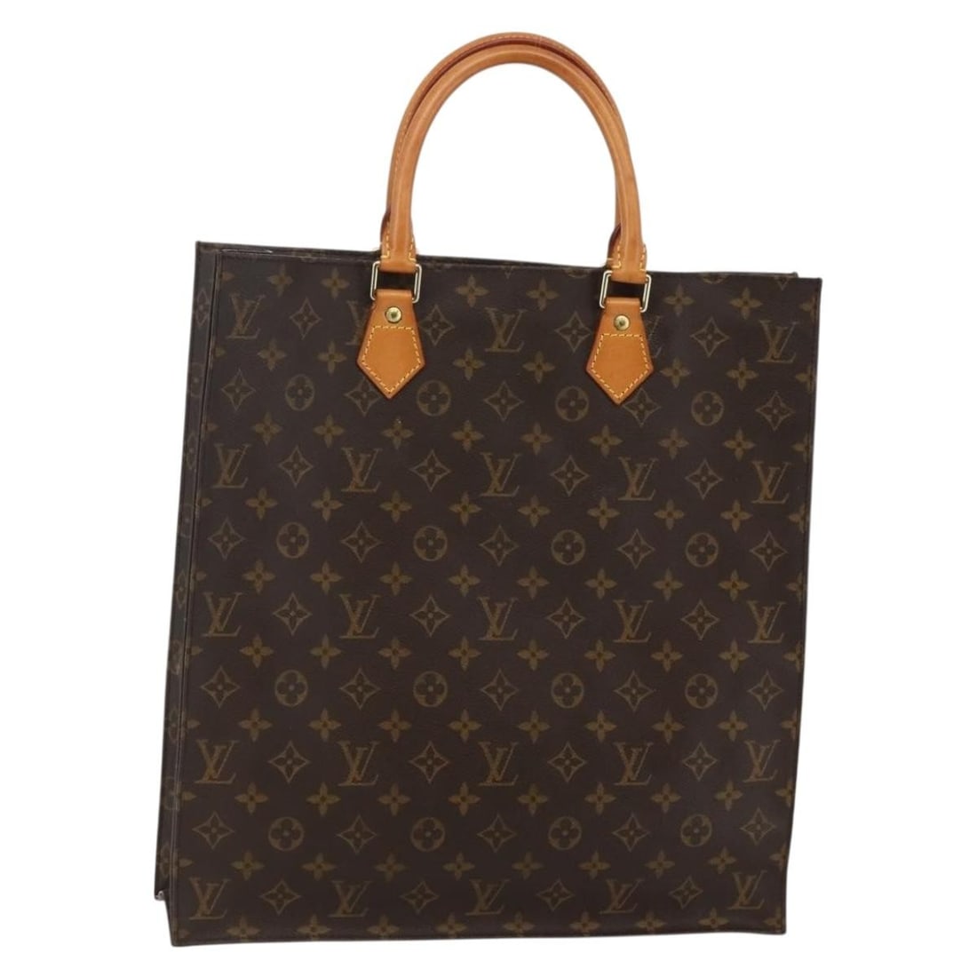 LOUIS VUITTON Monogram Sac Plat Hand Bag M51140 Made in France (1 of 18)