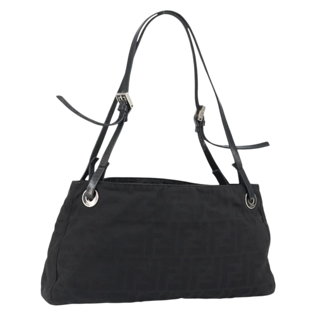 FENDI Zucca Canvas Black Shoulder Bag Authentic 148857 (1 of 18)