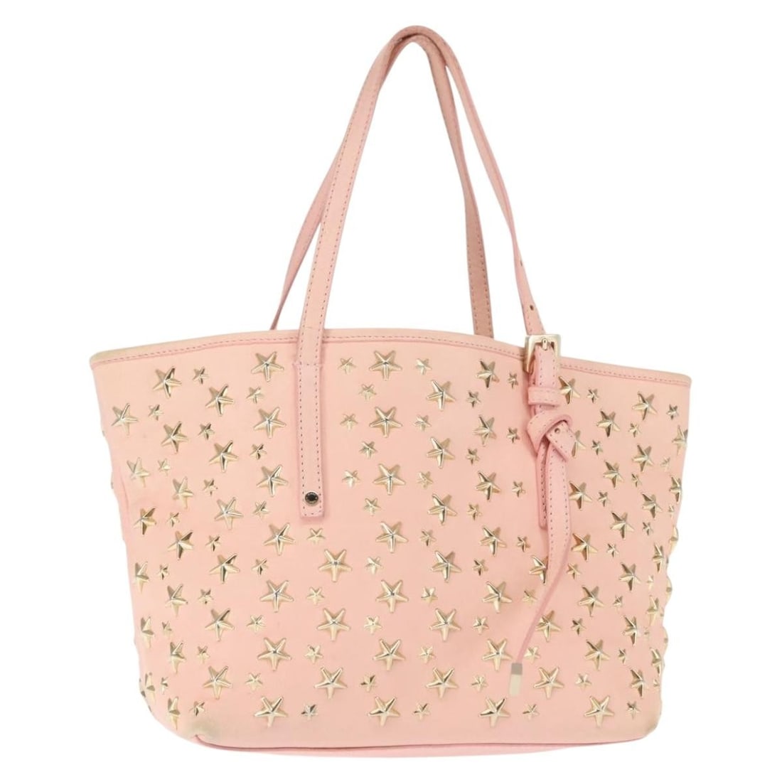 Jimmy Choo Pink Leather Studs Tote Bag Made in Italy: Jimmy Choo Pink Leather Studs Tote Bag Made in Italy Elevate your accessory collection with this authentic Jimmy Choo Studs Tote Bag, crafted from high-quality leather in a vibrant pink hue. This styl