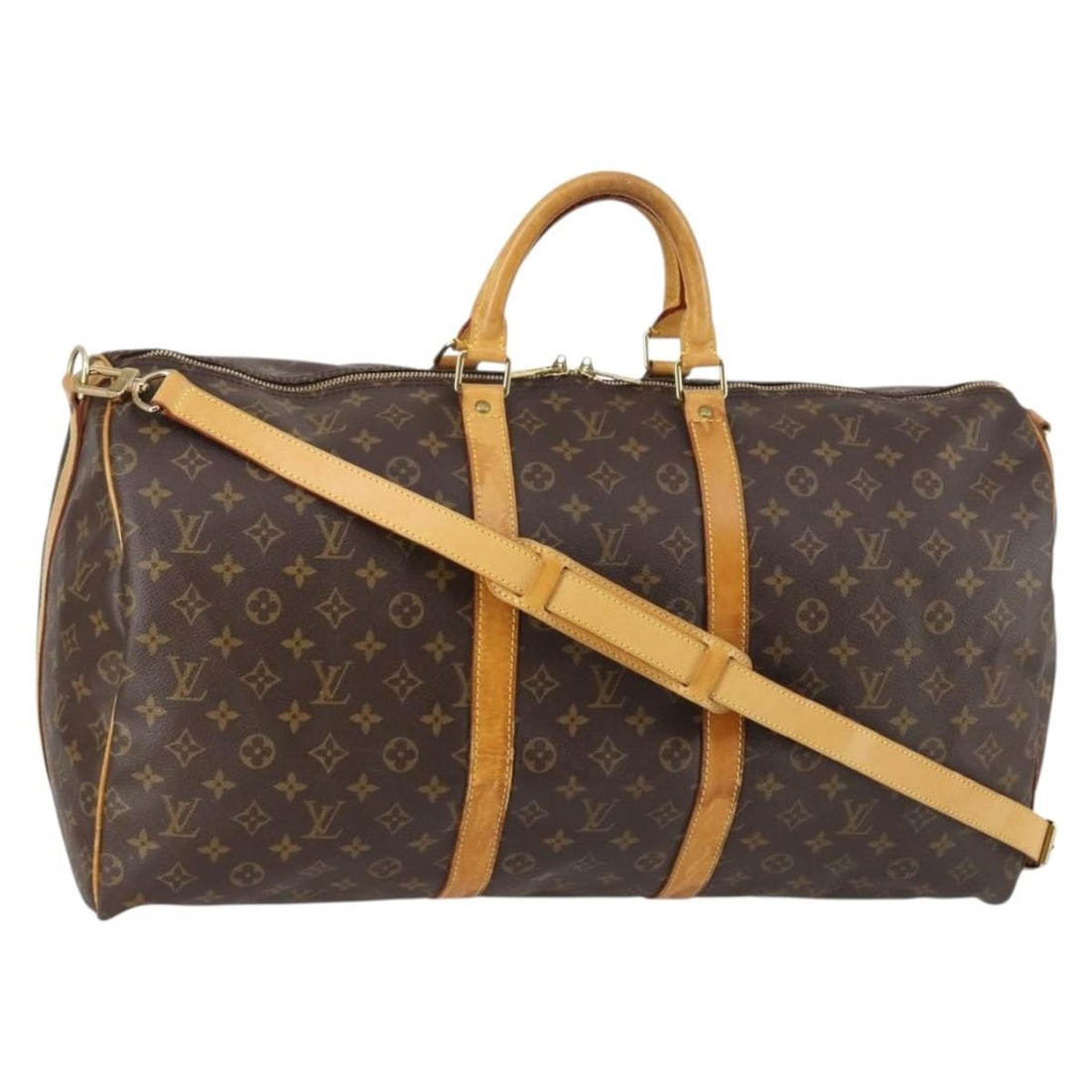 LOUIS VUITTON Monogram Keepall Bandouliere 55 Travel Bag M41414 Auth (1 of 18)