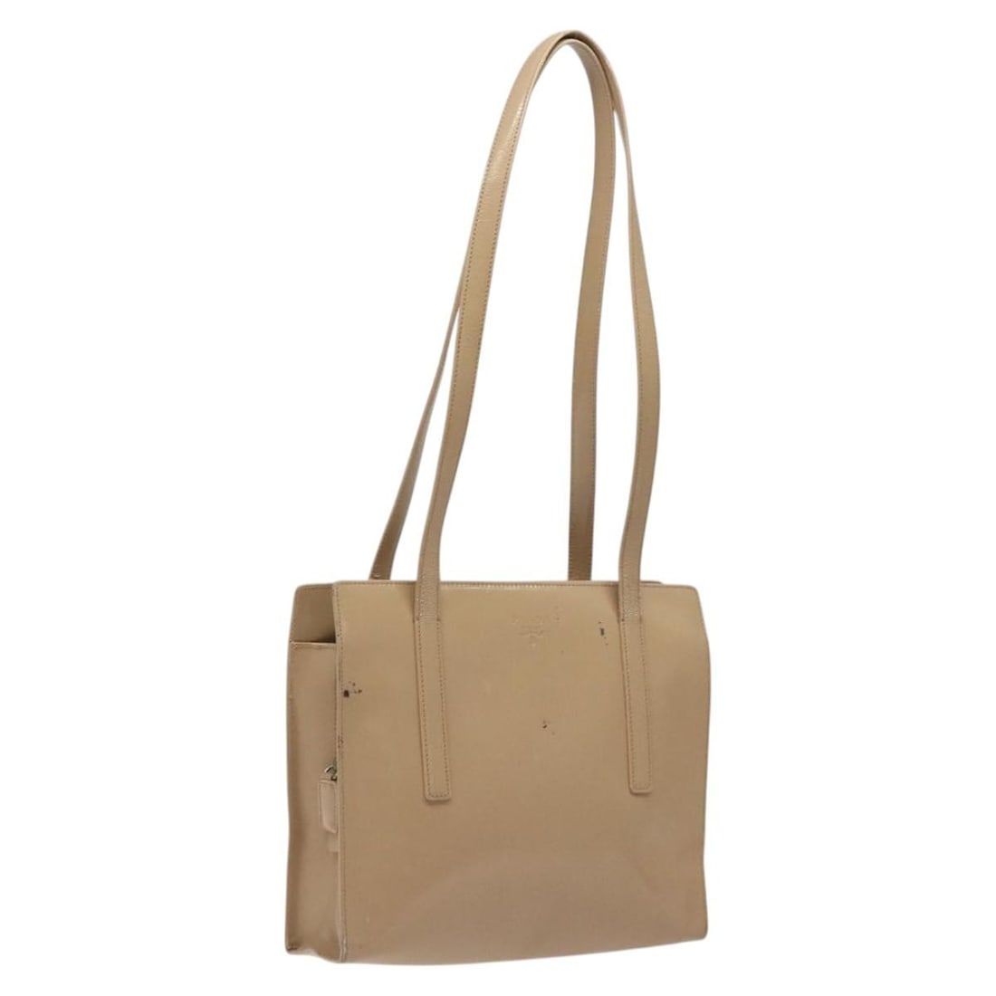 PRADA Enamel Shoulder Bag Beige Silver Made in Italy (1 of 18)