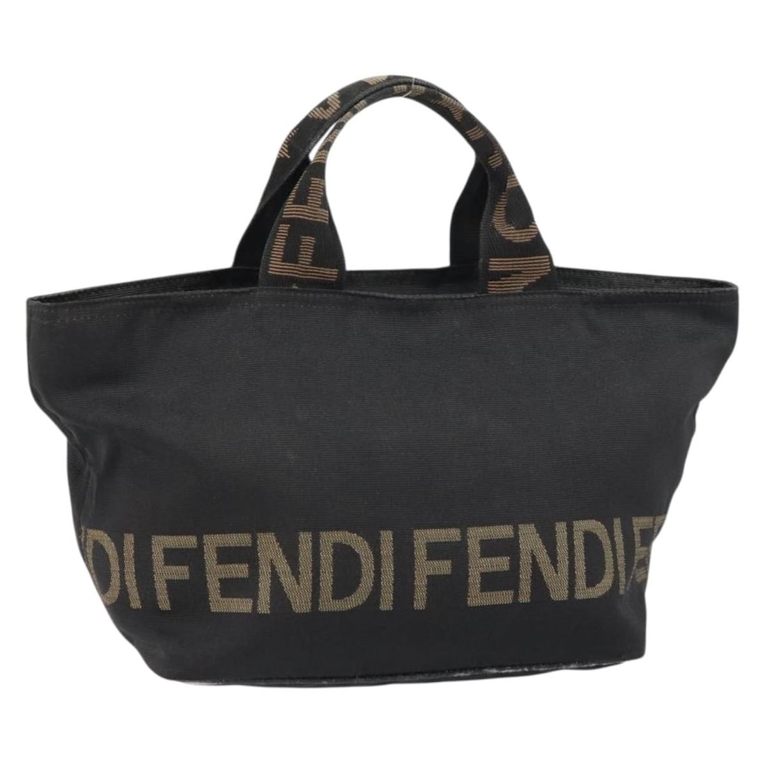Fendi Black Nylon Handbag with Silver Accents from Italy (1 of 18)