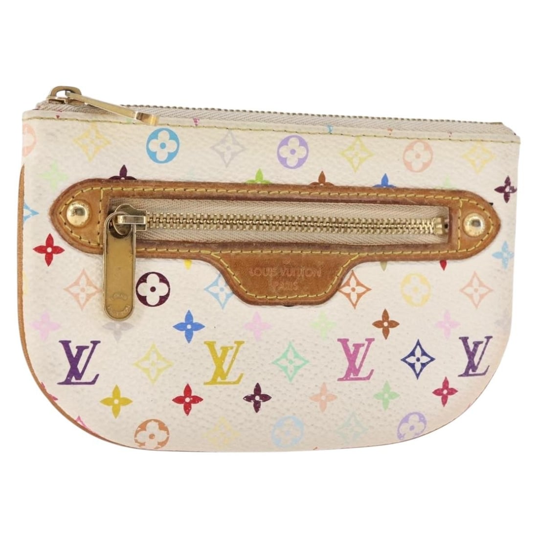 Louis Vuitton Monogram Multicolor Pochette MM Pouch White M60028 Auth (1 of 18)