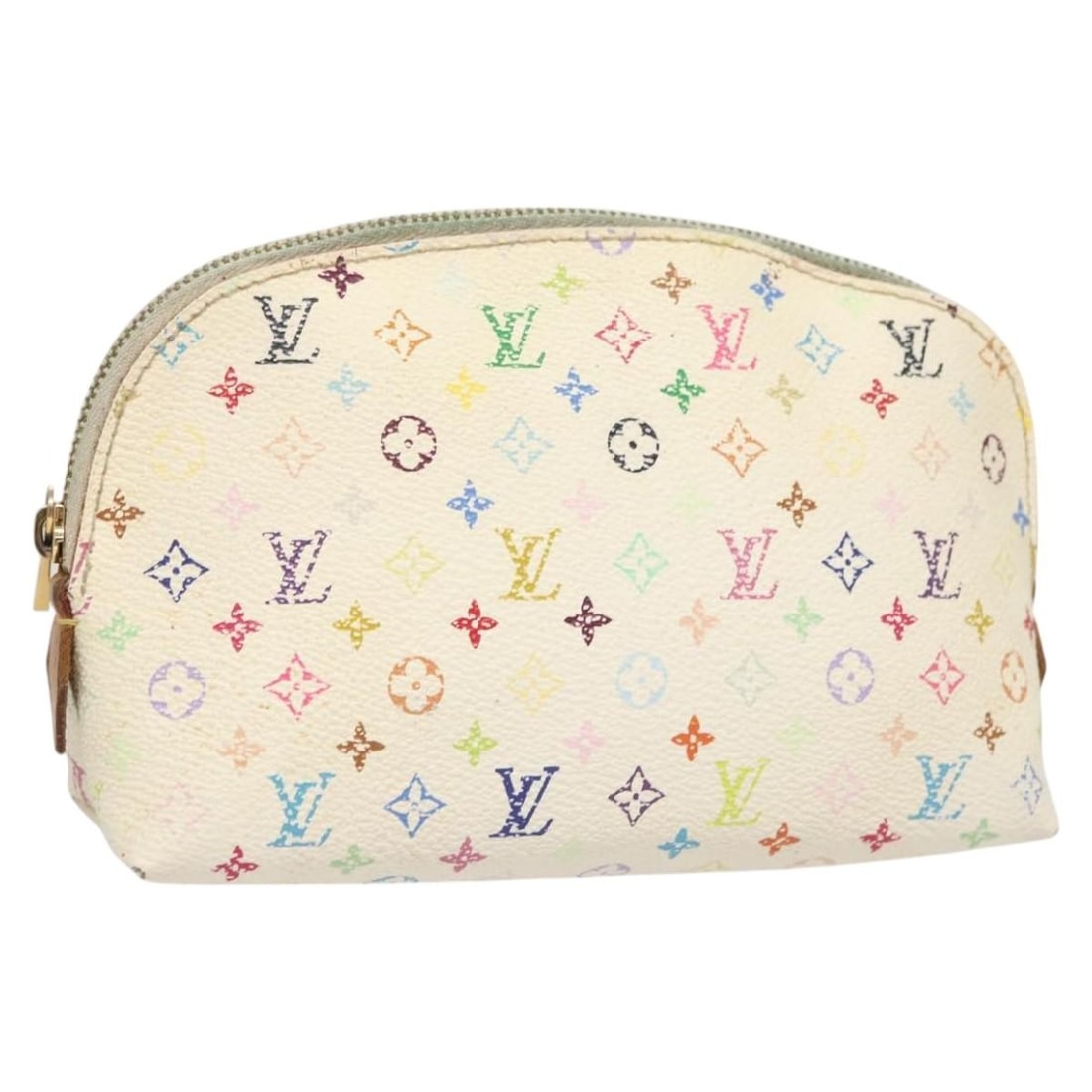 LOUIS VUITTON Monogram Multicolor Cosmetic Pouch M47354 White Auth (1 of 18)