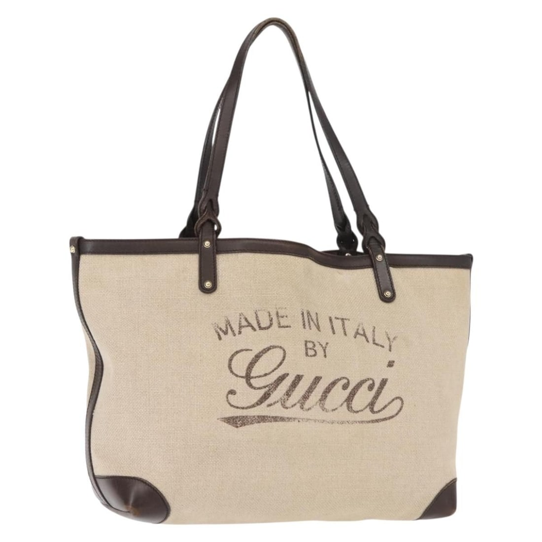 GUCCI Beige Gold Canvas Tote Bag 247209 Auth Italy: GUCCI Beige Gold Canvas Tote Bag 247209 Auth Italy This authentic GUCCI tote bag combines elegance and practicality, crafted from high-quality canvas in a sophisticated beige and gold color scheme. Me