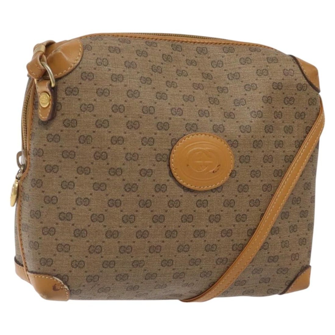 GUCCI Micro GG Supreme Brown Gold PVC Shoulder Bag 007 115 0093 Auth (1 of 18)