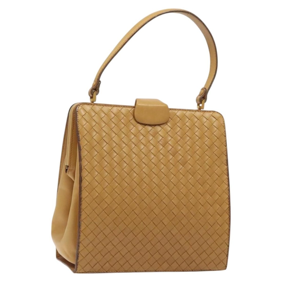 Bottega Veneta Beige Intrecciato Leather Hand Bag Auth AM8534 (1 of 18)
