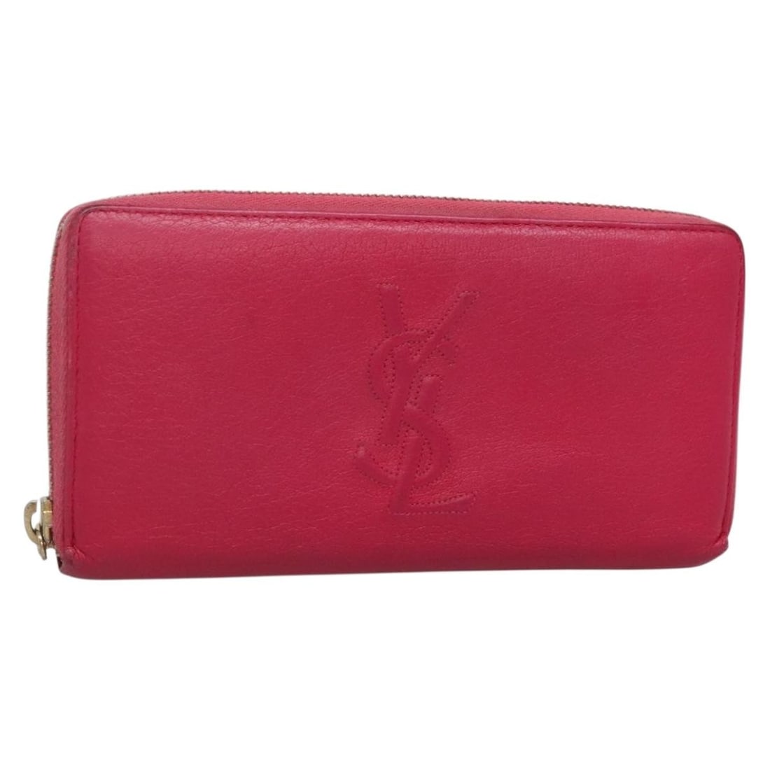 SAINT LAURENT Pink Gold Leather Long Wallet Italy: SAINT LAURENT Pink Gold Leather Long Wallet Italy This exquisite long wallet from SAINT LAURENT combines a chic pink leather exterior with elegant gold accents, making it a stylish accessory for any o
