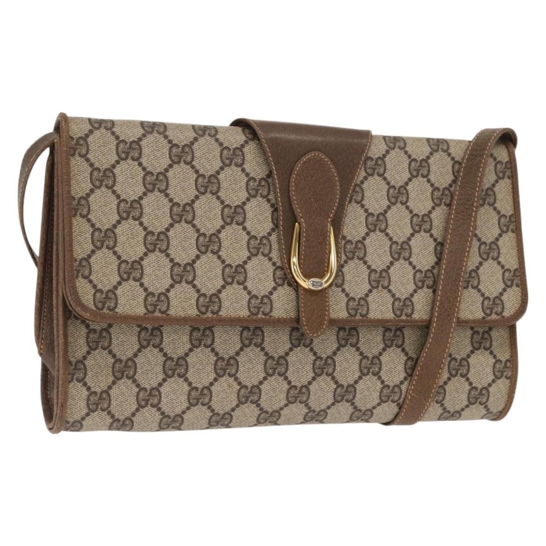 Beige GG Supreme PVC Shoulder Bag by Gucci with Gold Tone Details (1 of 18)