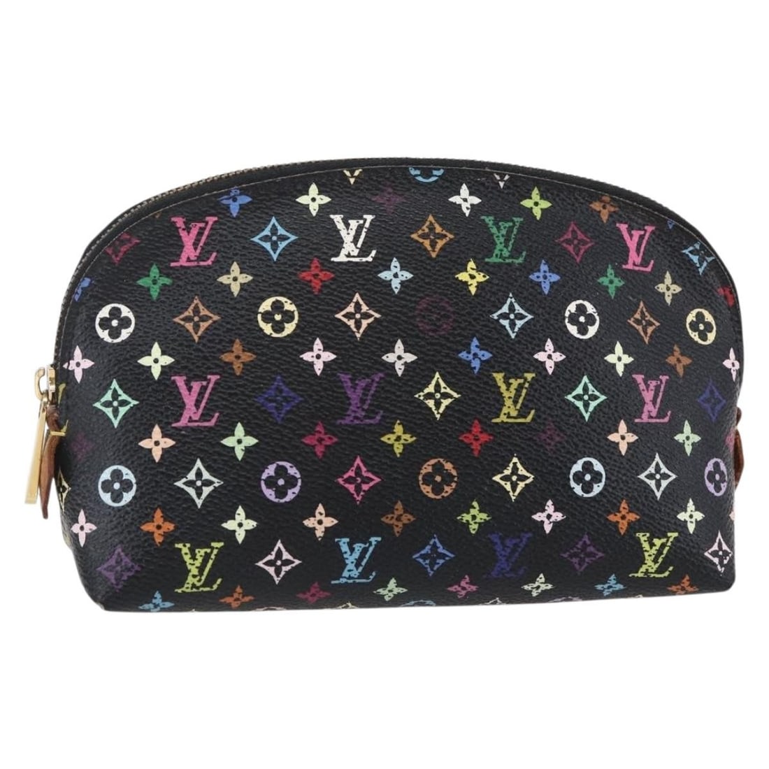 LOUIS VUITTON Multicolor Cosmetic Pouch Black M47355 Auth Spain: LOUIS VUITTON Multicolor Cosmetic Pouch Black M47355 Auth Spain This authentic Louis Vuitton Multicolor Pochette Cosmetic Pouch in black features a stylish monogram multicolor canvas exterior. Ideal f
