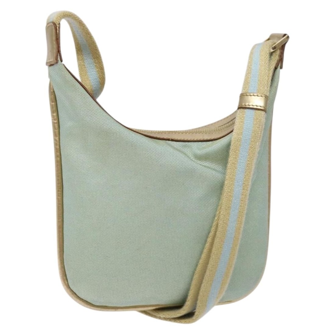 GUCCI Sherry Line Shoulder Bag Canvas Light Blue Gold 005 0814 Italy Auth: GUCCI Sherry Line Shoulder Bag Canvas Light Blue Gold 005 0814 Italy Auth This GUCCI Sherry Line Shoulder Bag is crafted from durable canvas in a stunning light blue and gold color combination. Measur