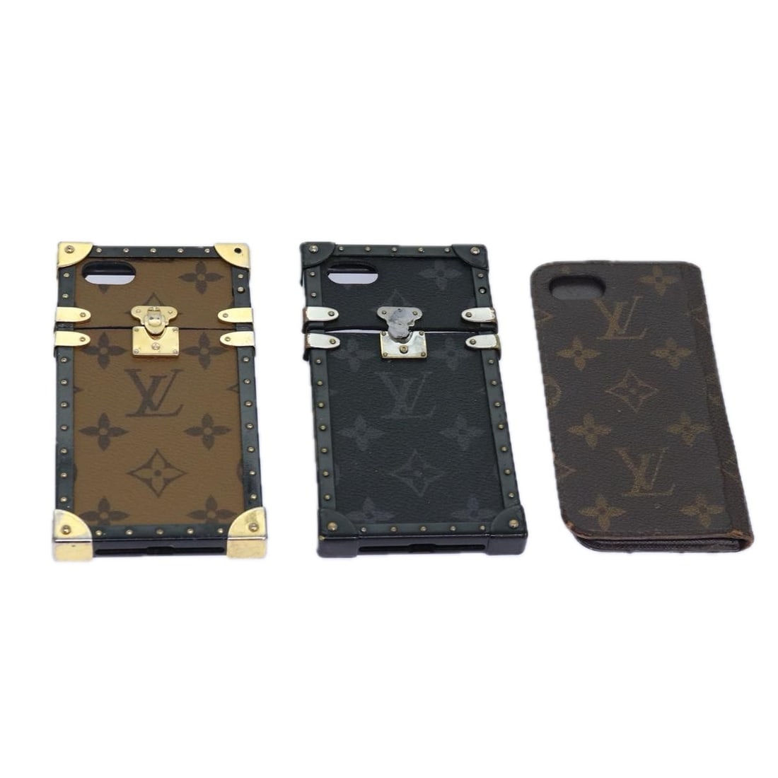 LOUIS VUITTON Monogram Reverse Cell Phone Case 3Set Auth LV (1 of 18)