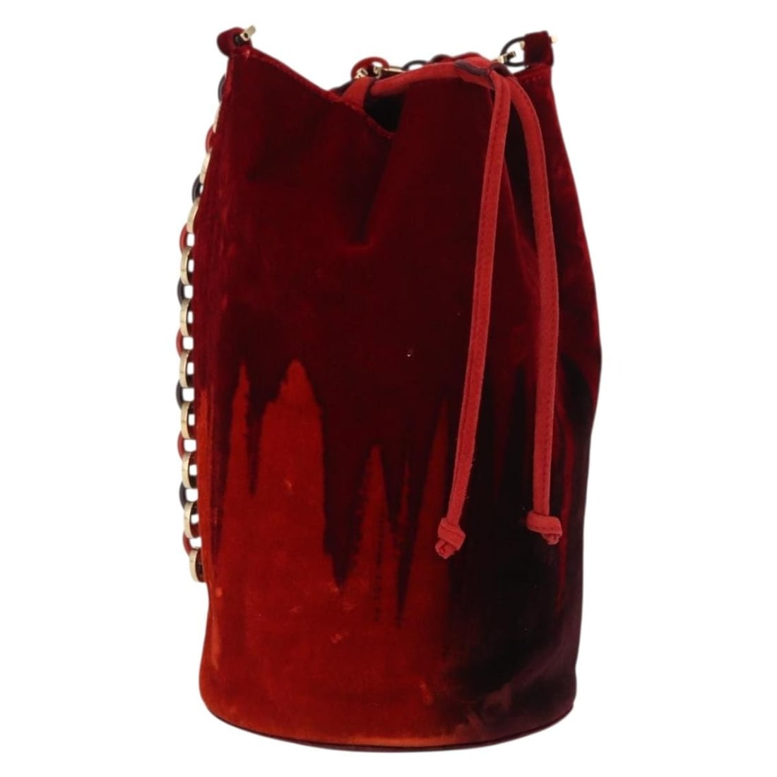 Velor Red Salvatore Ferragamo Shoulder Bag with Chain Strap from Italy (1 of 18)